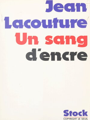 cover image of Un sang d'encre